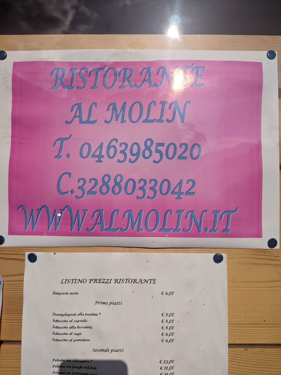 Menu B&b Ristorante Affittacamere Bar Al Molin-2